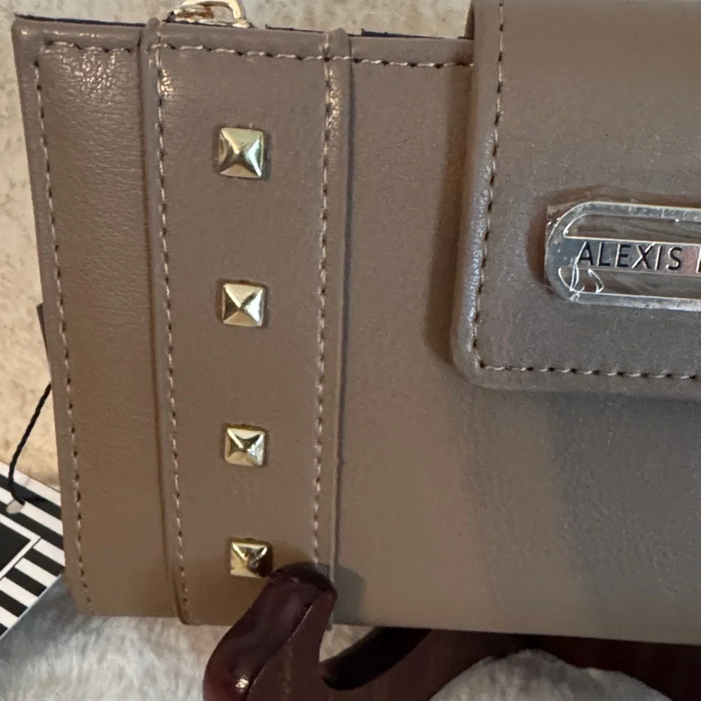 Alexis Bendel Taupe Studded Wallet
